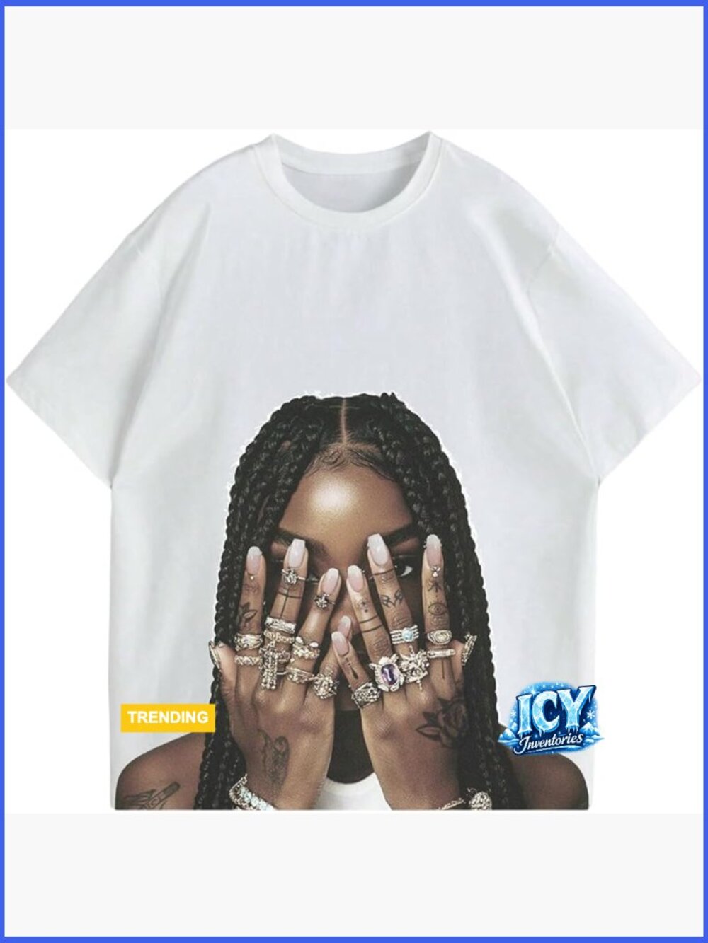 Polyester Blend Oversized Graphic Tee Y2K Hip Hop Short Sleeve T-Shirt